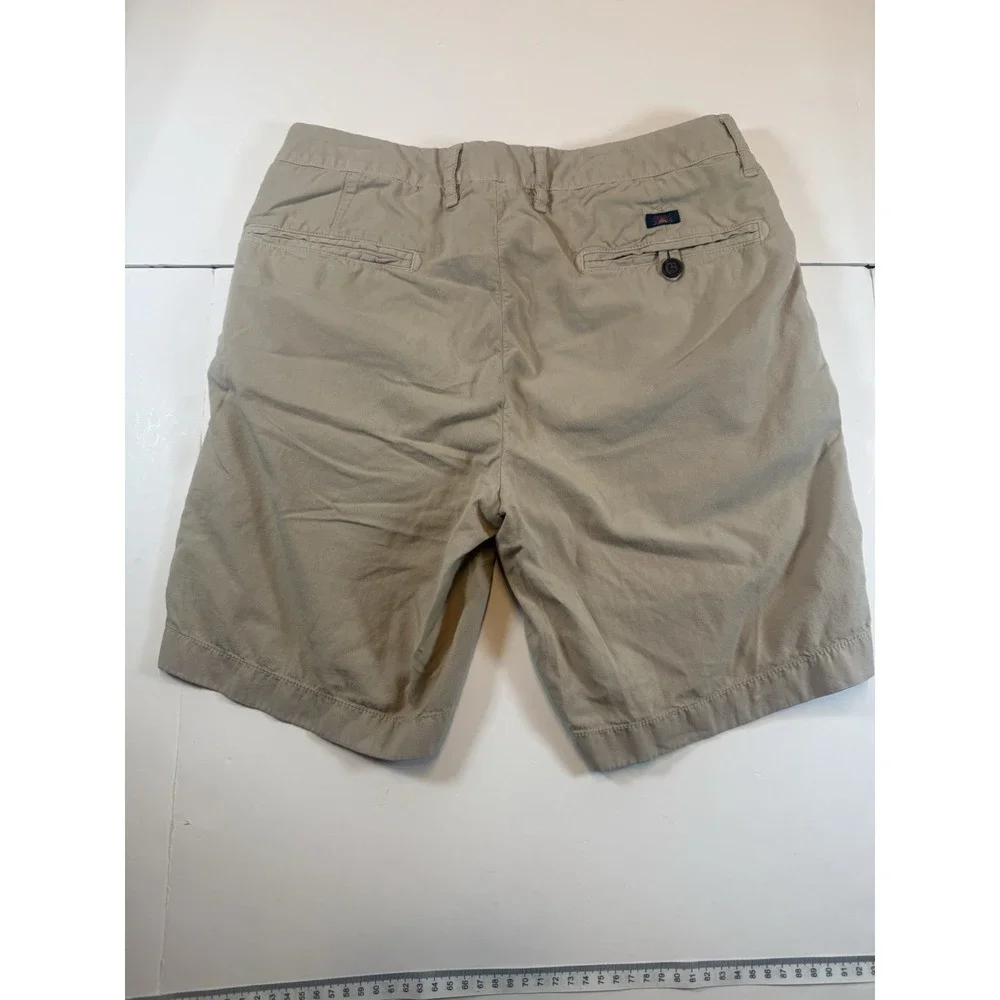 Faherty Brand Mens 28 Khaki Chino Shorts Beige Flat Front Casual Coastal Preppy‎